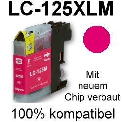 Drucker-Patrone kompatibel Brother (LC-125XLM) Magenta DCP-J 4110DW/4110W, MFC-J 4310DW/4410DW/4510DW/4610DW/4710DW/6520DW/6720DW/6920DW